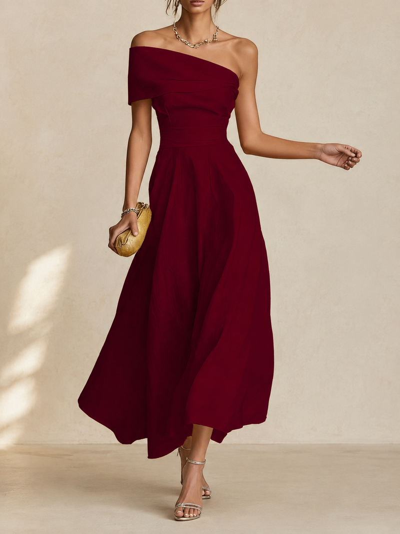 Zinnia off shoulder a line maxi dress