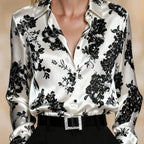 Zara floral printed satin blouse – image 9