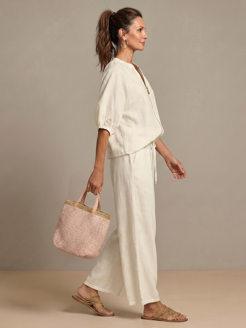 Helena two piece zip front wide leg set – image 14