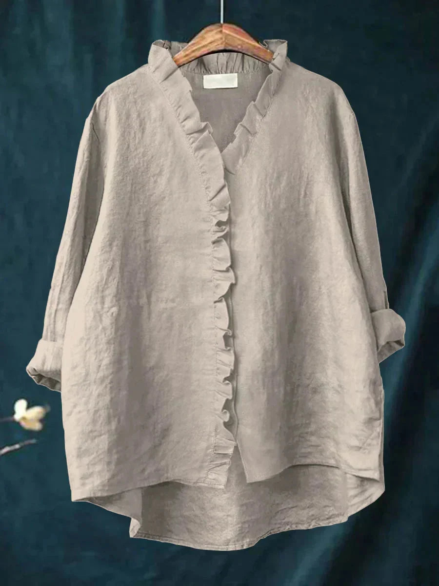 Diana ruffle v neck blouse – image 7