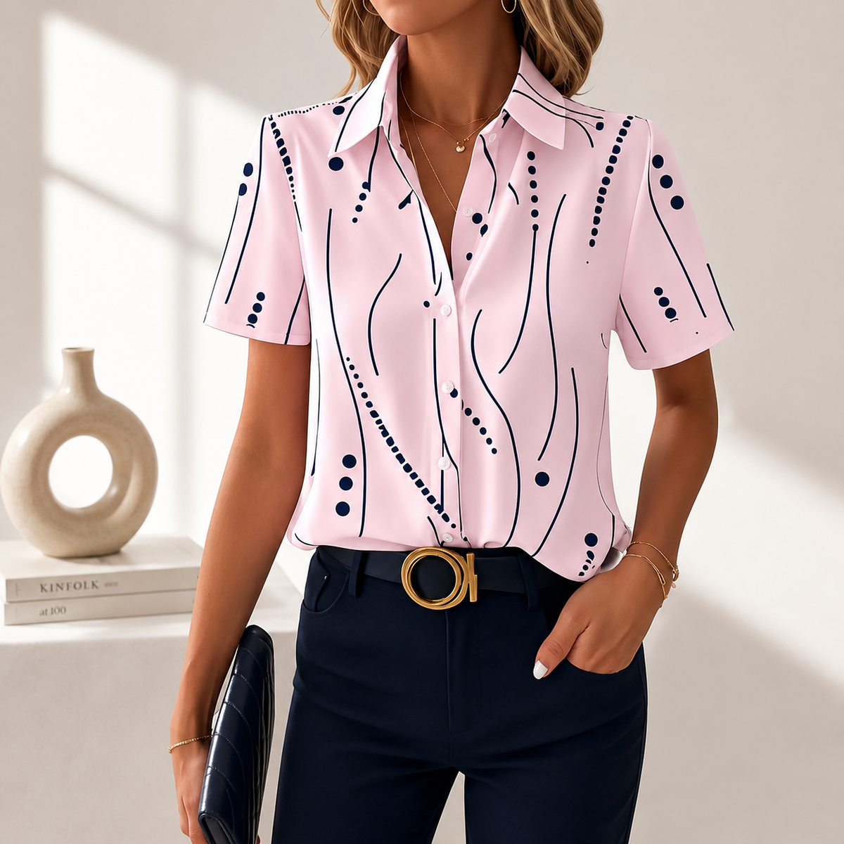 Freya abstract print blouse – image 2