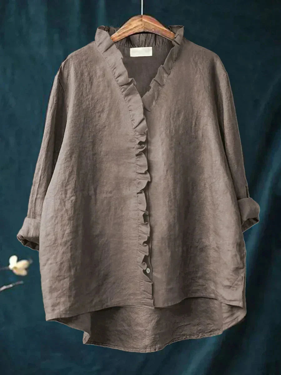 Diana ruffle v neck blouse – image 3