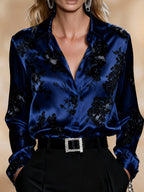Zara floral printed satin blouse – image 2