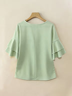 Celina flared sleeve pleated blouse – image 11
