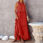 Vessa tiered maxi dress in green