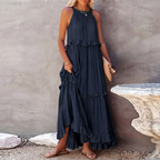 Vessa tiered maxi dress in red