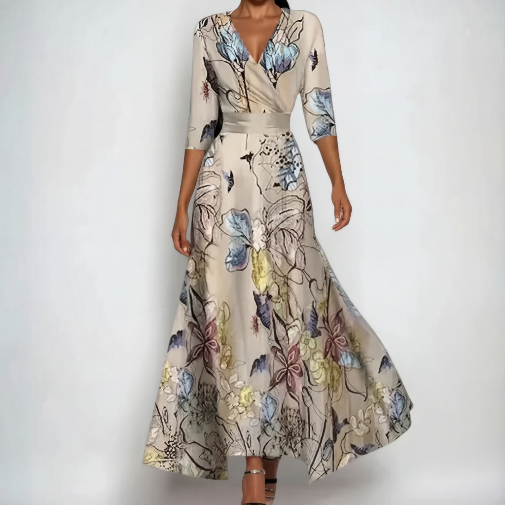 Coralie v neck wrap midi dress – image 2