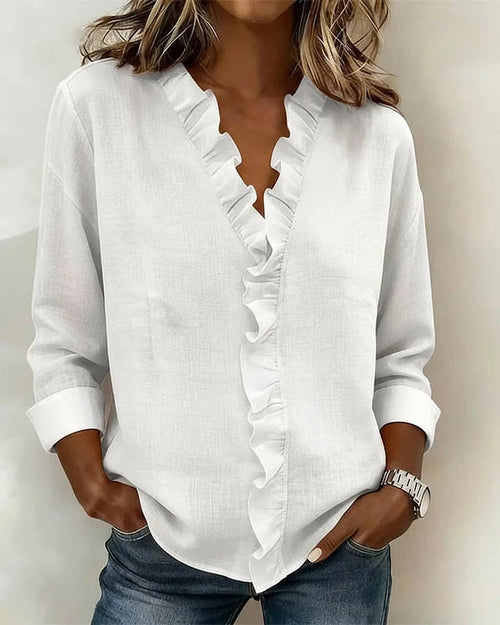 Amelie ruffled v neck blouse – image 2