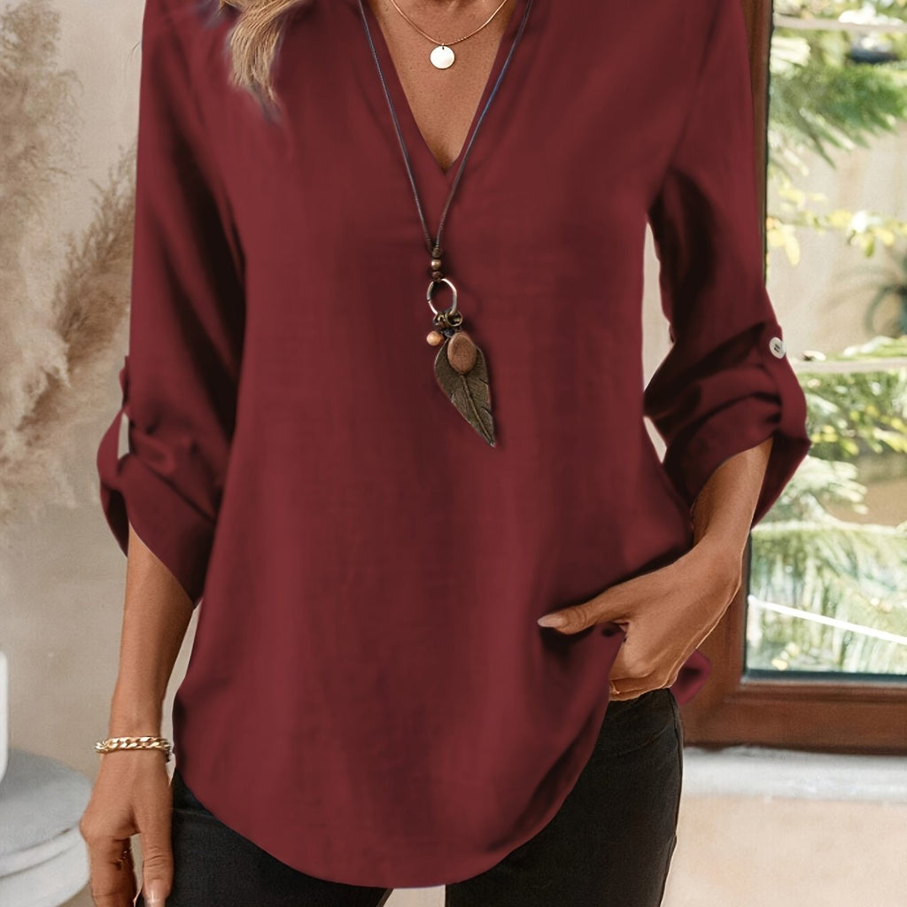 Julia refined v neck blouse – image 19
