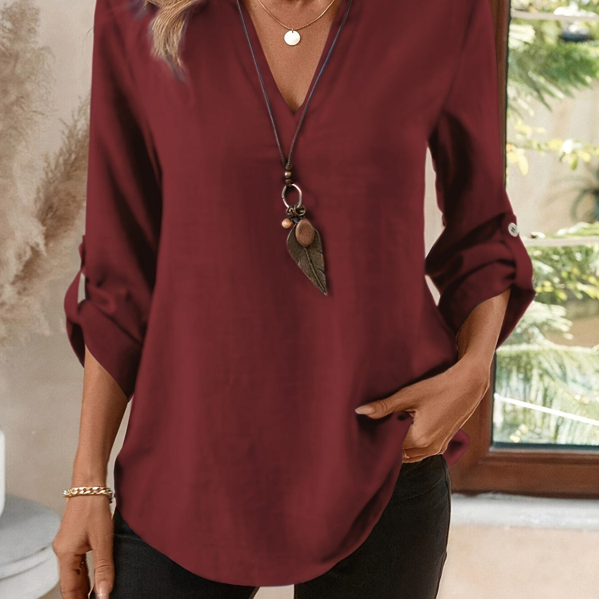 Julia refined v neck blouse – image 19