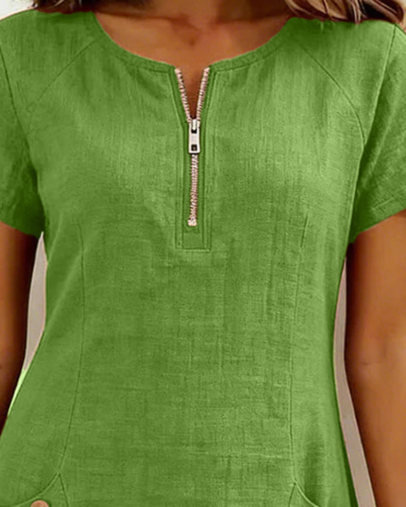 Noor midi dress with zip pockets – image 15