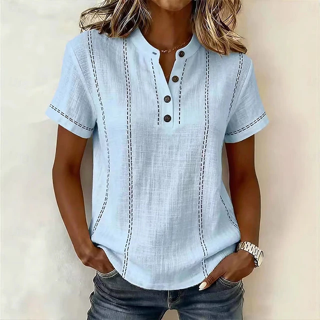 Emery striped short sleeve blouse – image 3