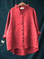 Diana ruffle v neck blouse