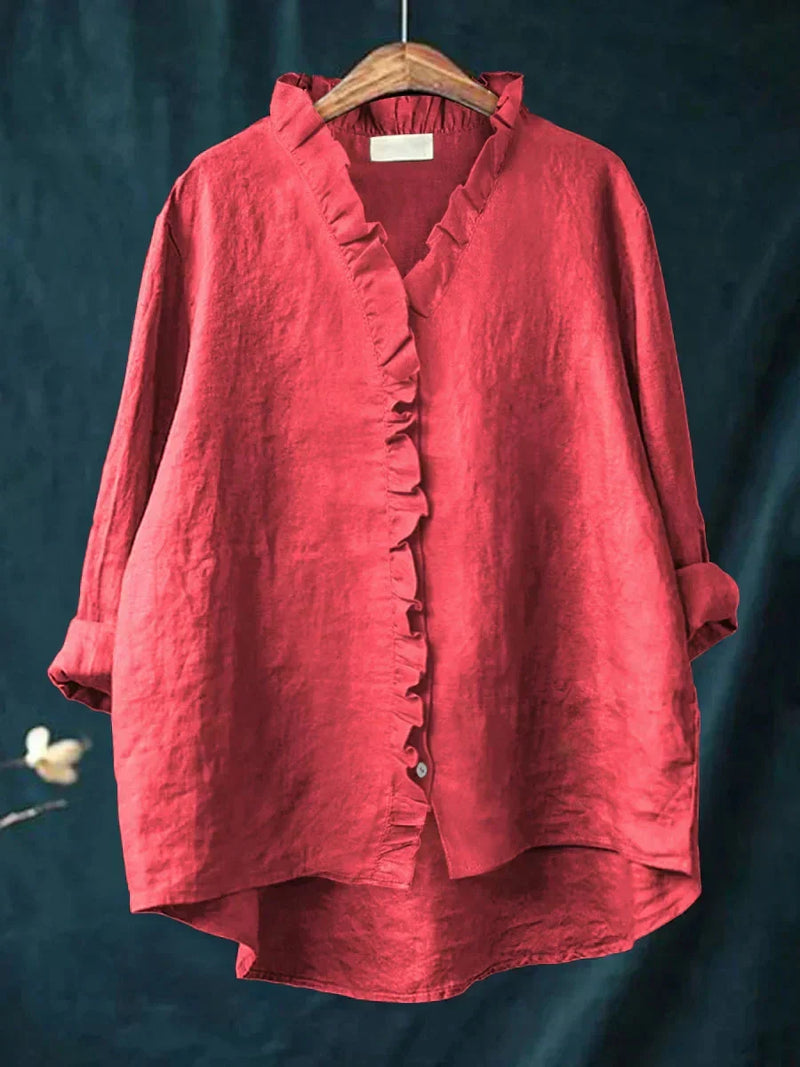 Diana ruffle v neck blouse