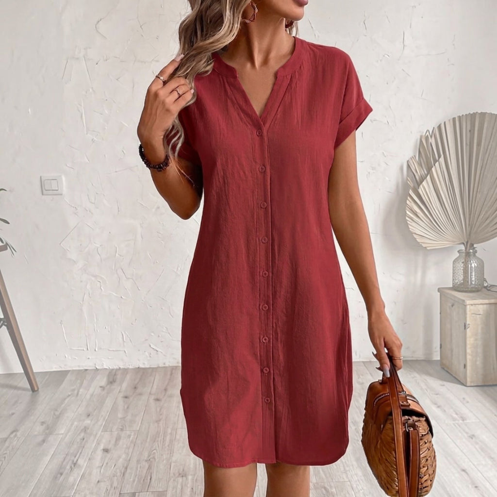 Elodie v neck shirt dress – image 3