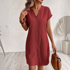 Elodie v neck shirt dress – image 3