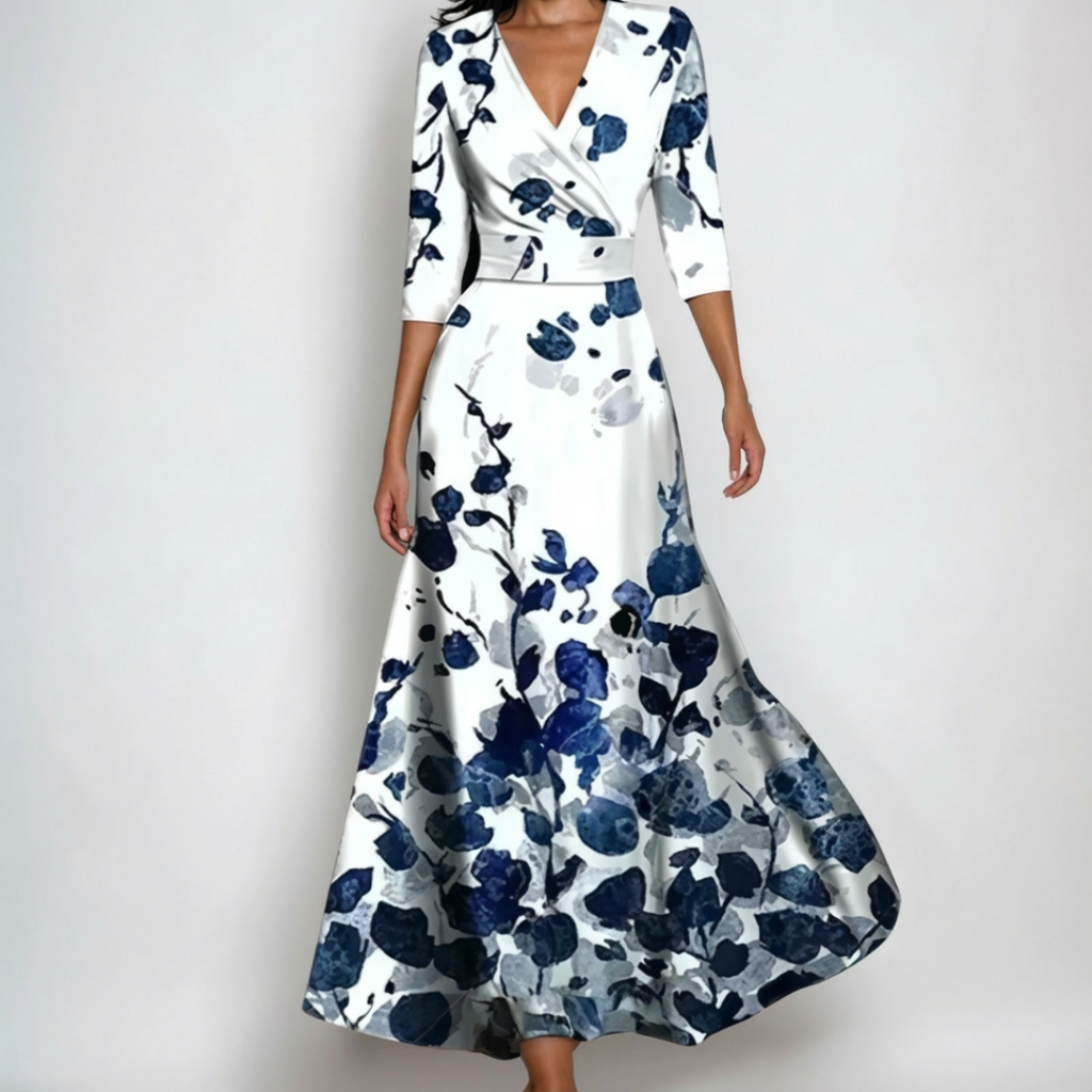 Coralie v neck wrap midi dress – image 3