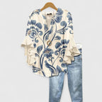 Caroline ruffle sleeve floral blouse