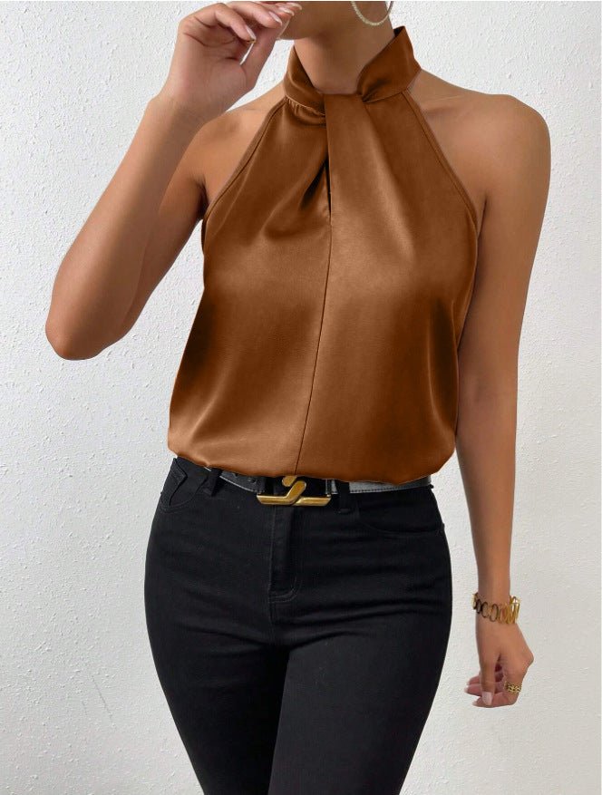 Natalie satin halter neck top – image 18