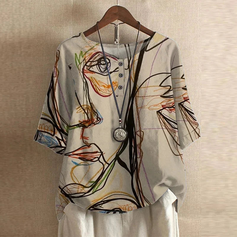 Adalyn retro print blouse – image 11