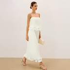 Daphne two piece pleated skirt set, front view