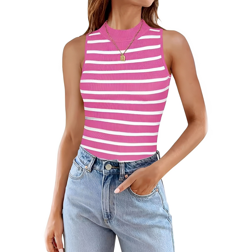 Therese striped relaxed top in black