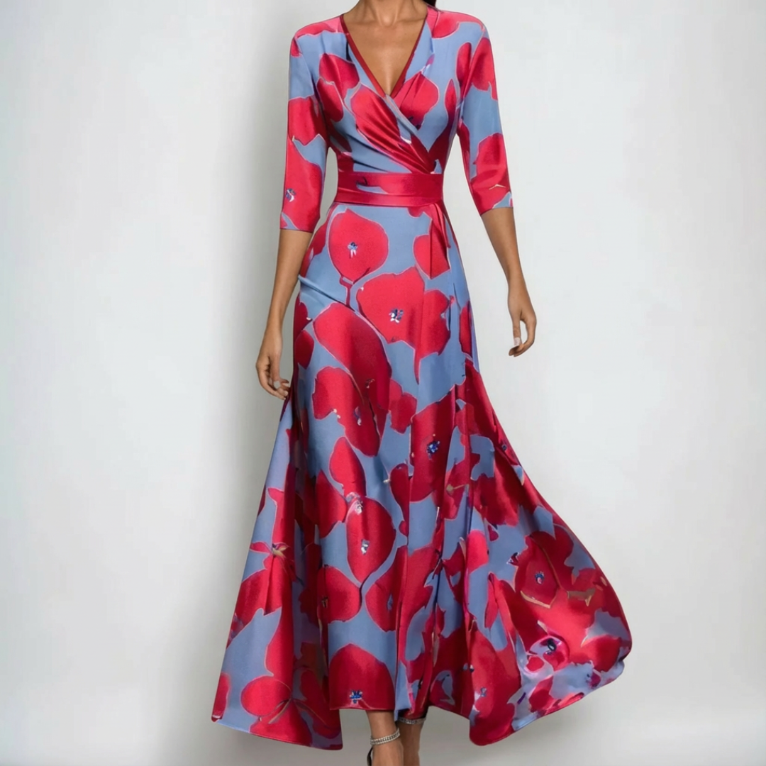 Coralie v neck wrap midi dress – image 4