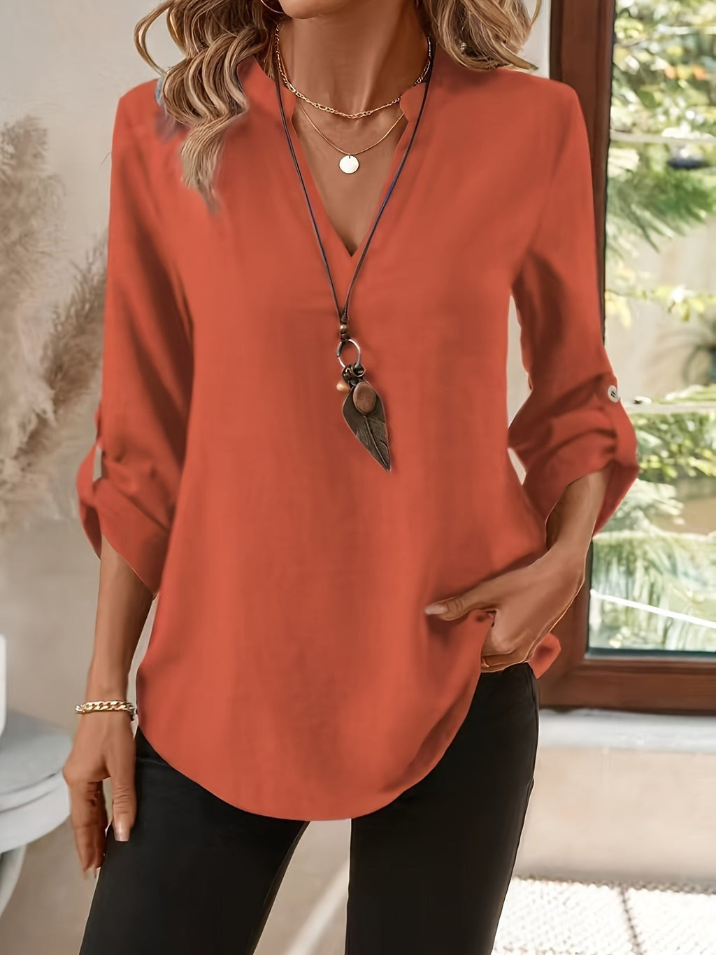 Julia refined v neck blouse – image 11