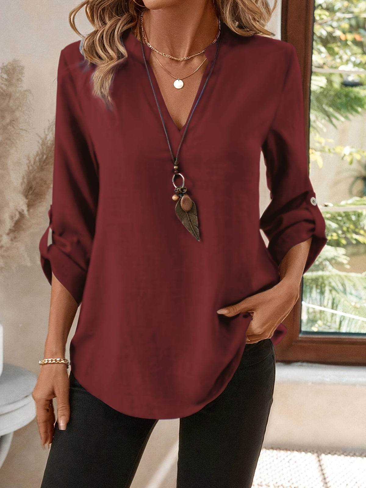 Julia refined v neck blouse – image 4