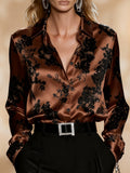 Zara floral printed satin blouse