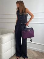 Alayna two piece linen vest and wide leg set – image 11