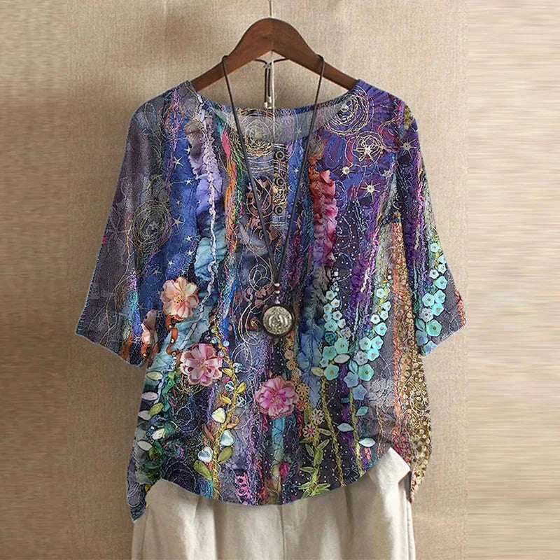 Adalyn retro print blouse – image 9