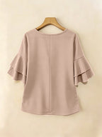 Celina flared sleeve pleated blouse – image 17