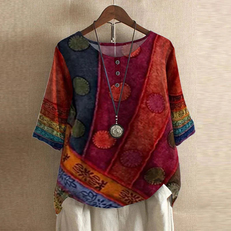 Adalyn retro print blouse – image 4