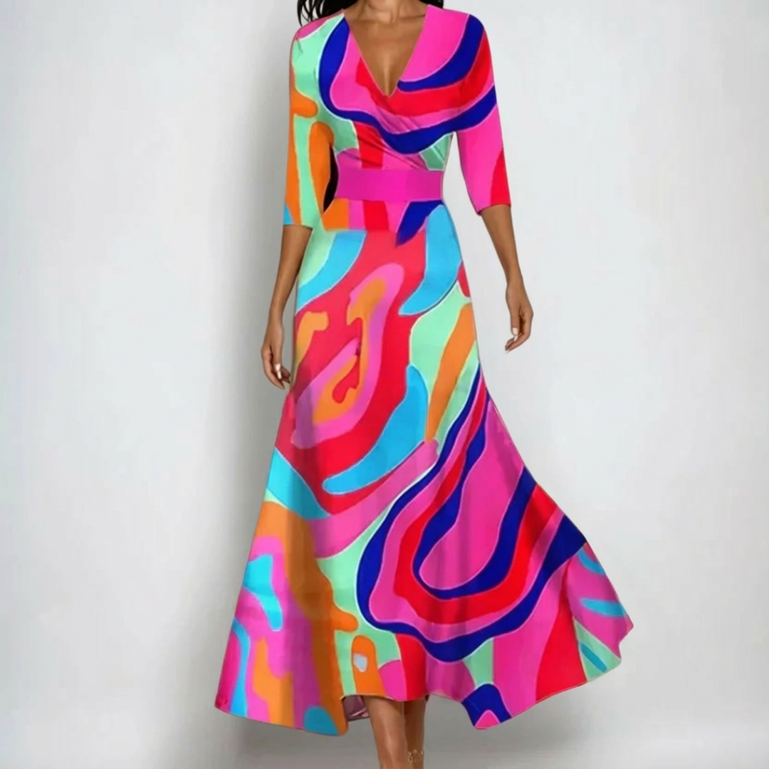 Coralie v neck wrap midi dress – image 5