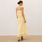 Daphne two piece pleated skirt set in yellow