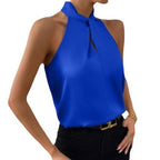 Natalie satin halter neck top – image 2