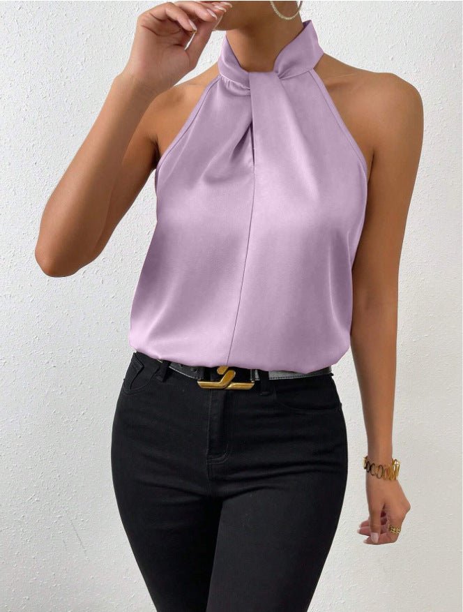 Natalie satin halter neck top – image 20