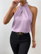 Natalie satin halter neck top – image 20