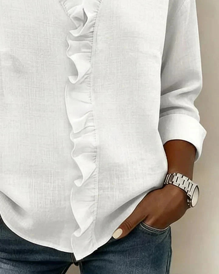 Amelie ruffled v neck blouse – image 9