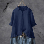 Juniper ruffle hem collared blouse – image 2