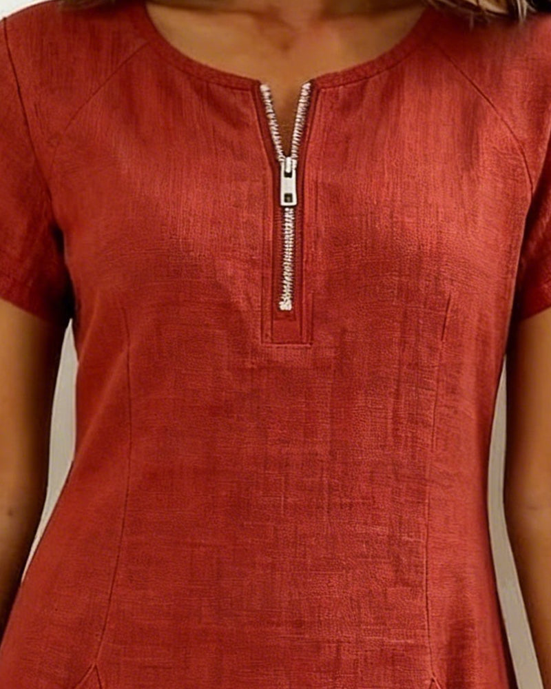 Noor midi dress with zip pockets – image 9