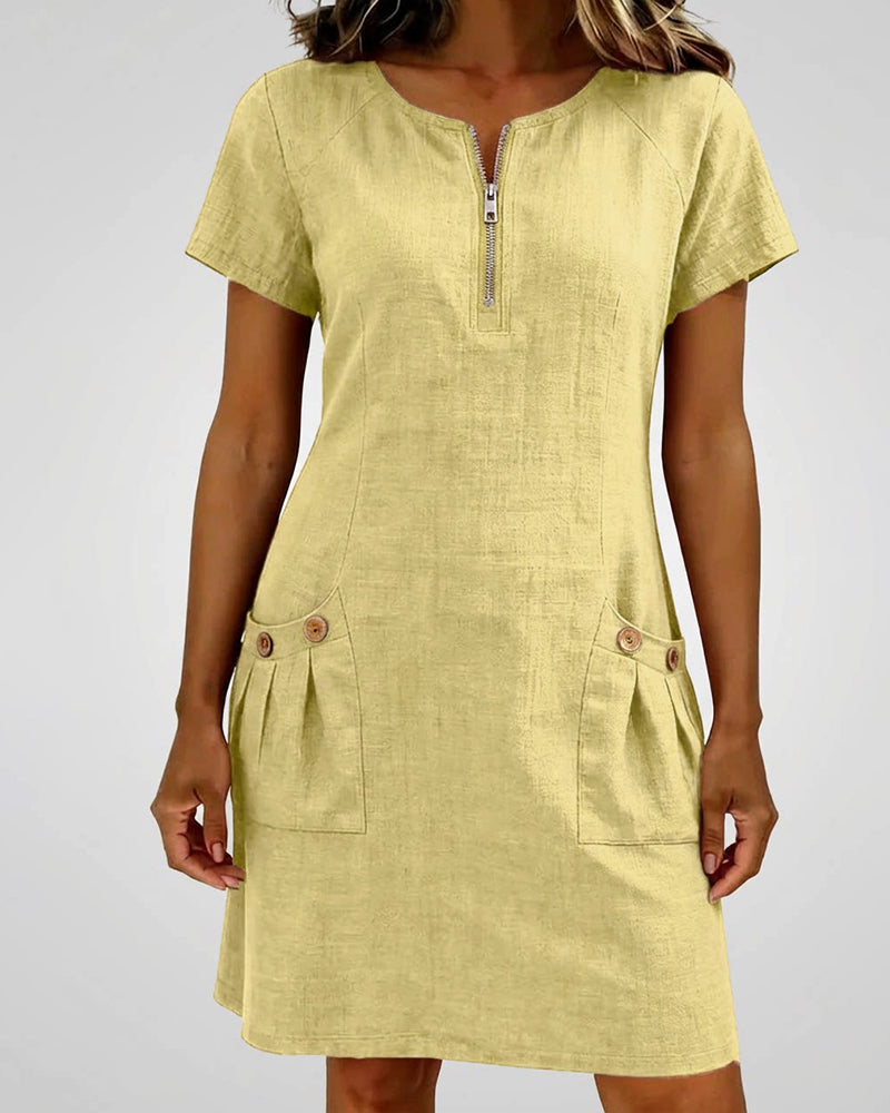 Noor midi dress with zip pockets – image 7
