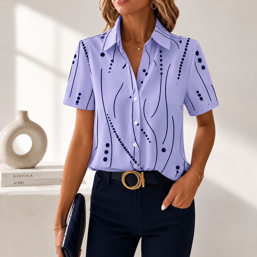 Freya abstract print blouse – image 5