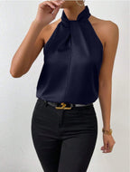 Natalie satin halter neck top – image 15