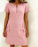 Noor midi dress with zip pockets – image 8