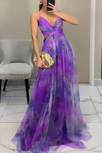 Davina A line maxi dress in orange