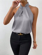 Natalie satin halter neck top – image 13
