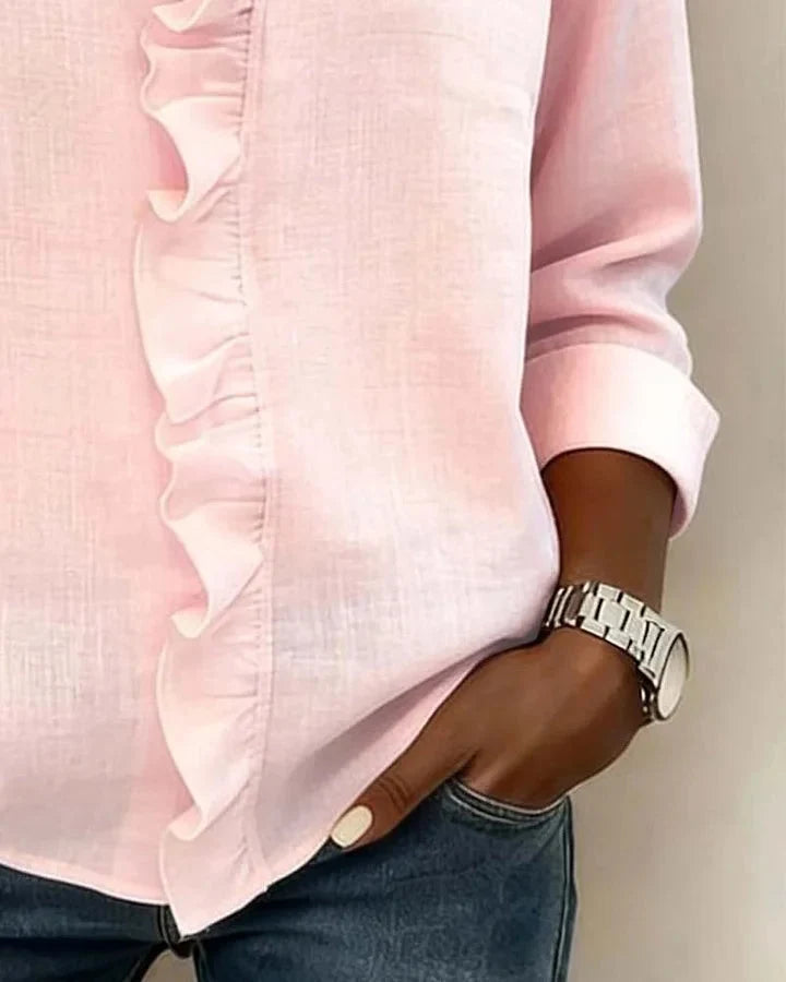 Amelie ruffled v neck blouse – image 10
