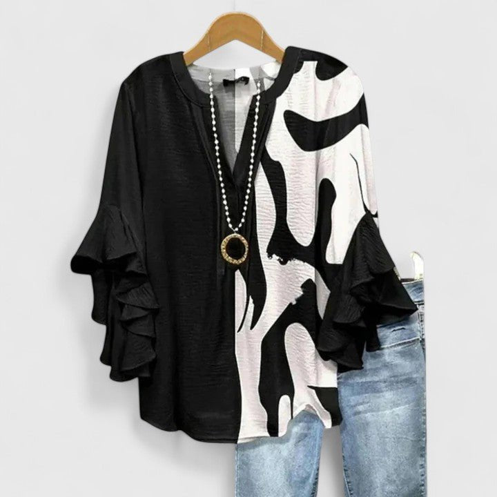 Caroline ruffle sleeve floral blouse – image 5